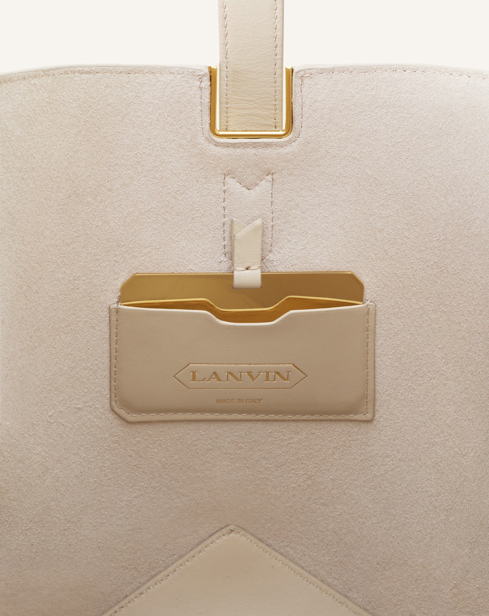 White Catch By Lanvin Medium Leather Bucket Bag