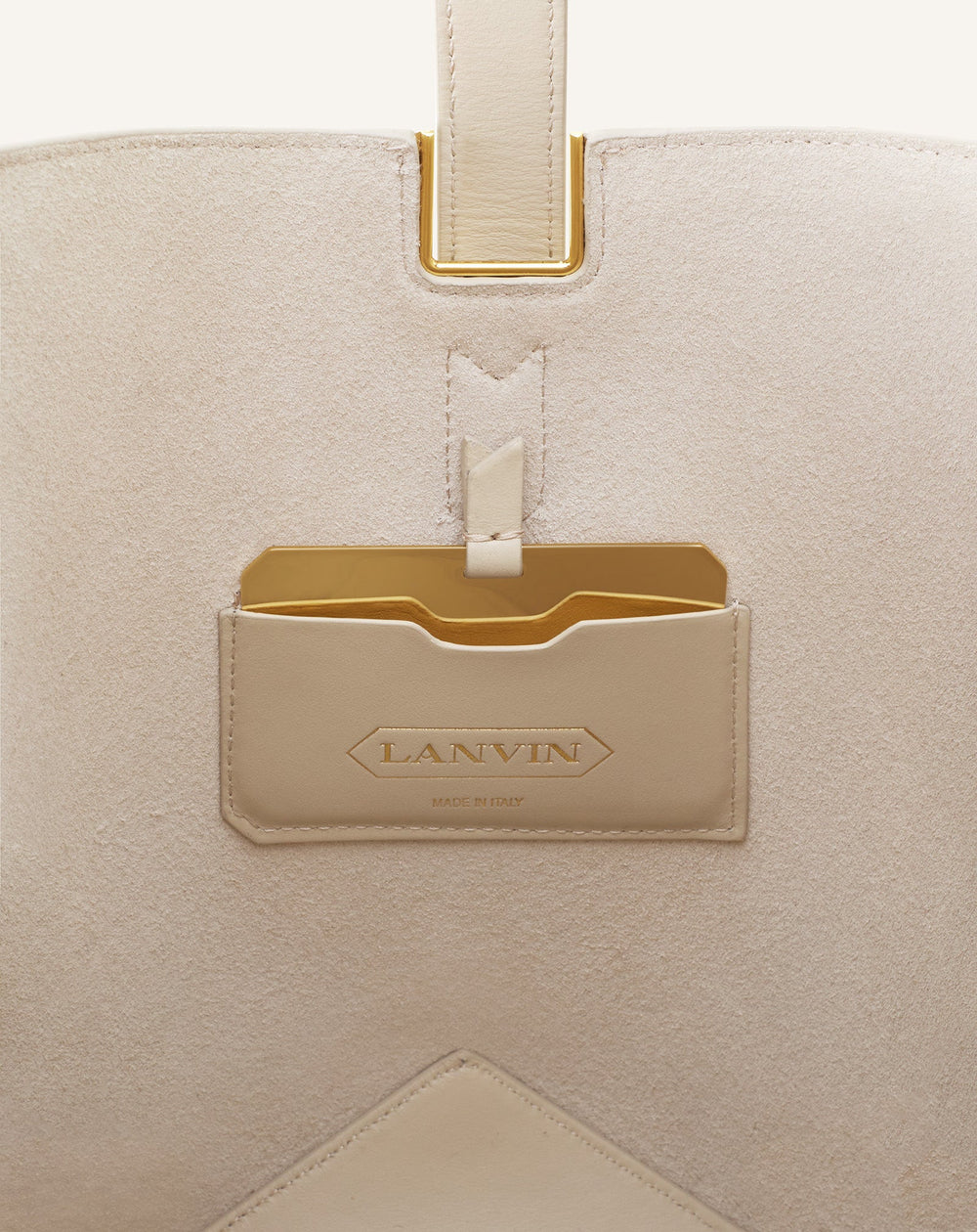White Catch By Lanvin Medium Leather Bucket Bag
