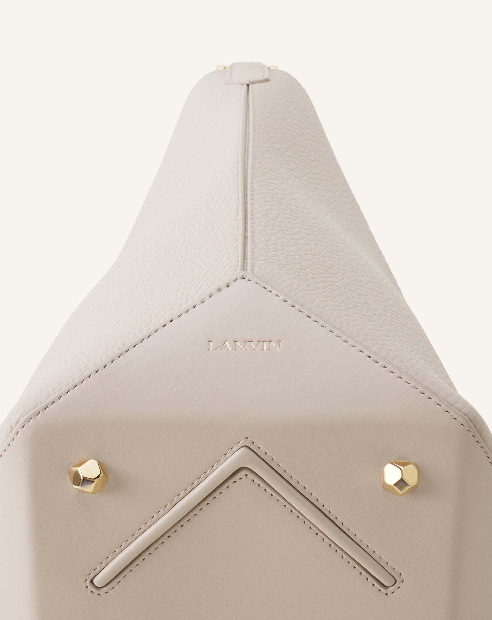 White Catch By Lanvin Medium Leather Bucket Bag