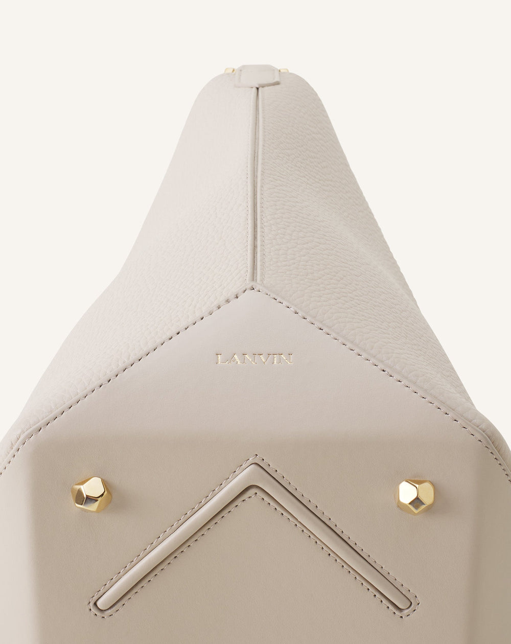 White Catch By Lanvin Medium Leather Bucket Bag