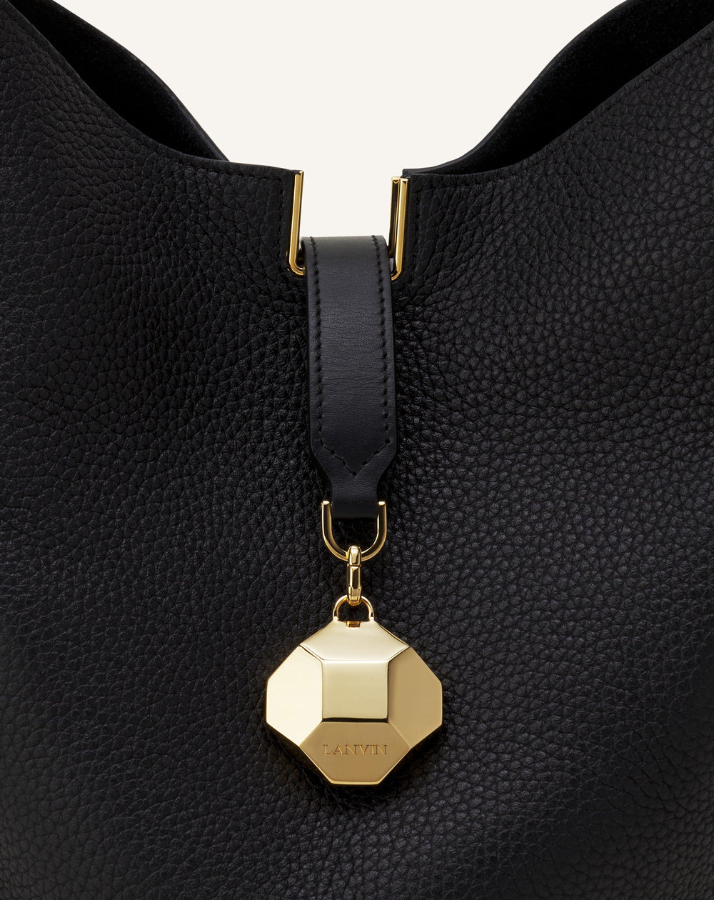 Black Catch By Lanvin Medium Leather Bucket Bag