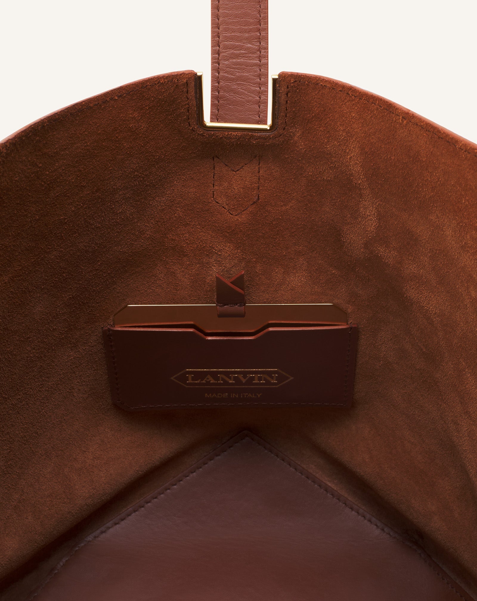 Brown Catch By Lanvin Medium Leather Bucket Bag