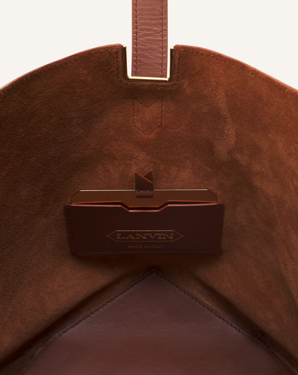 Brown Catch By Lanvin Medium Leather Bucket Bag