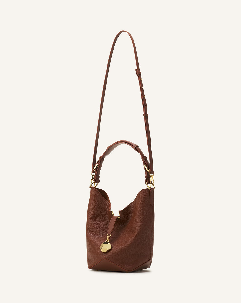 Brown Catch By Lanvin Medium Leather Bucket Bag