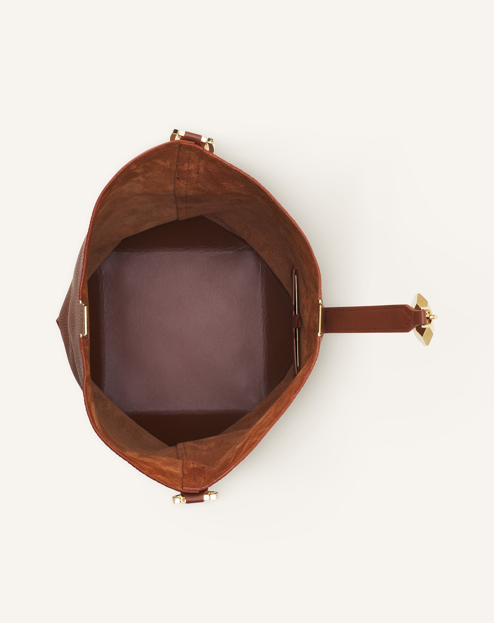 Brown Catch By Lanvin Medium Leather Bucket Bag