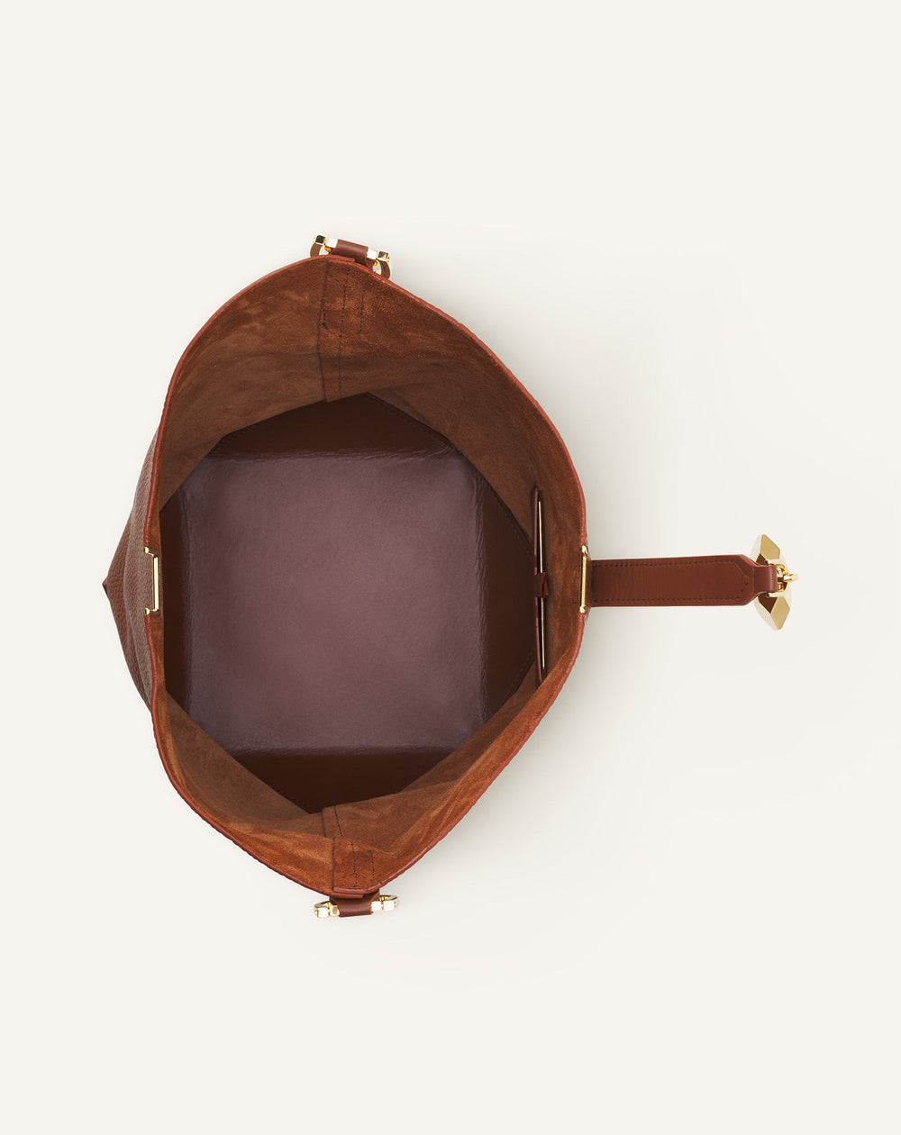 Brown Catch By Lanvin Medium Leather Bucket Bag