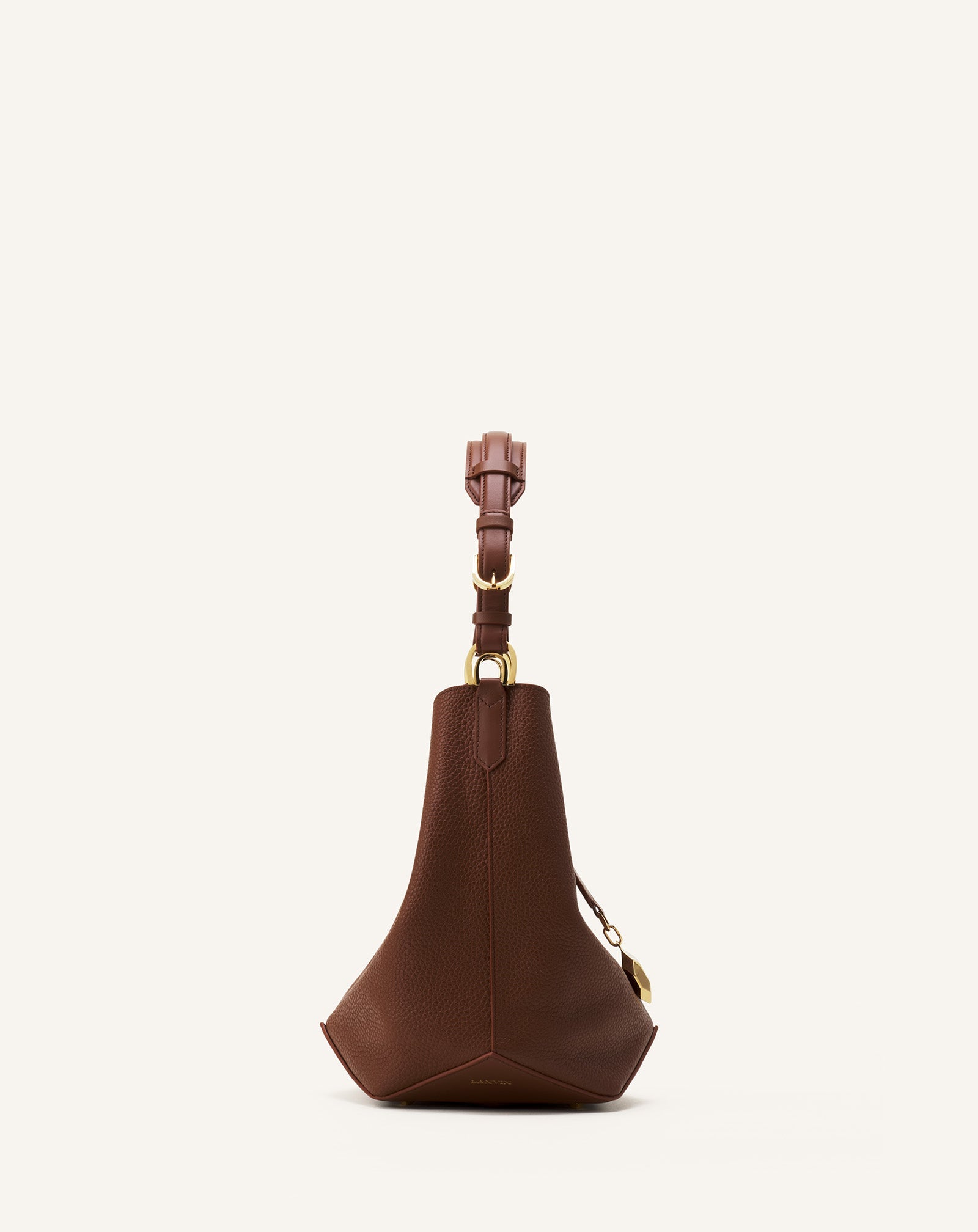 Brown Catch By Lanvin Medium Leather Bucket Bag
