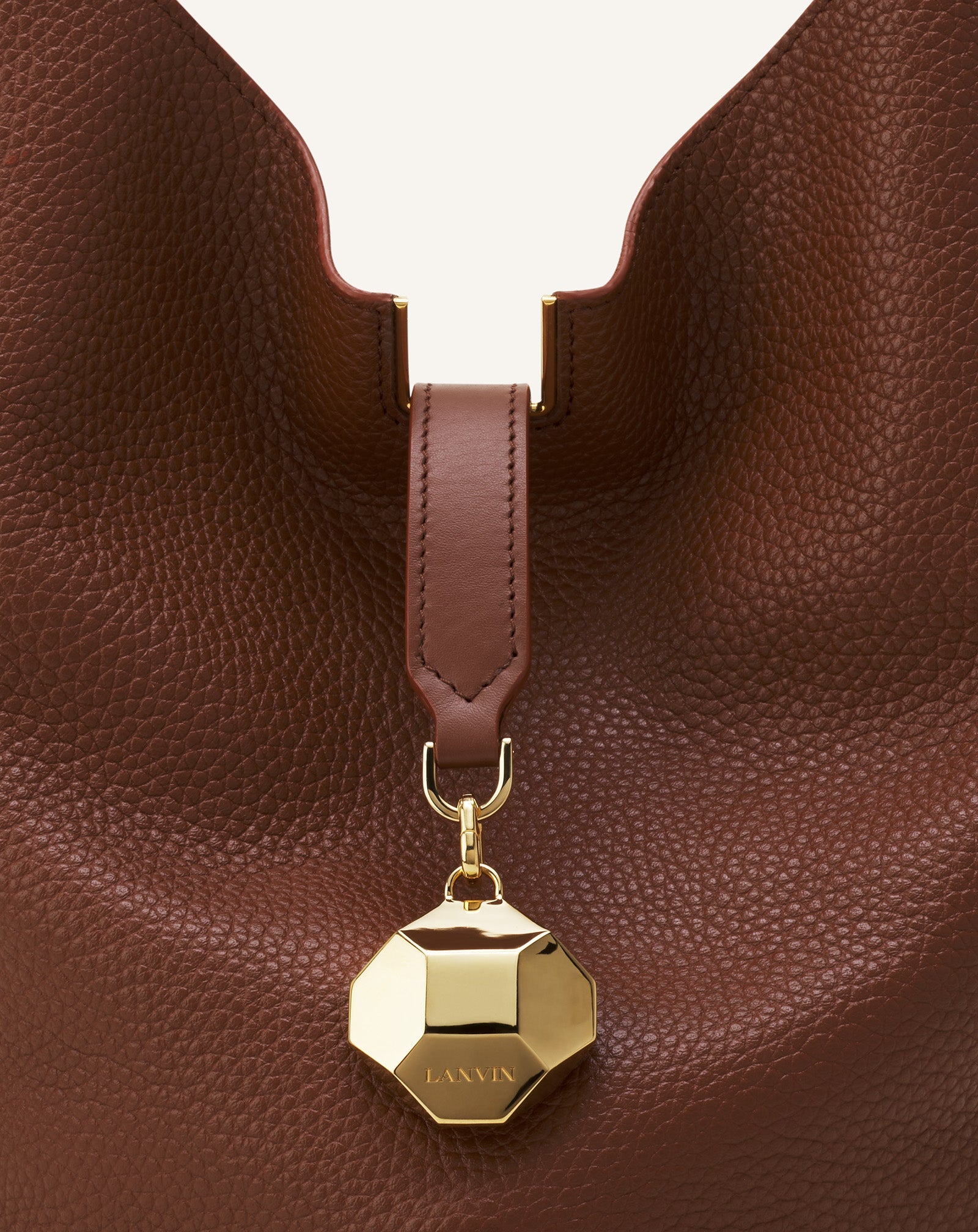 Brown Catch By Lanvin Medium Leather Bucket Bag