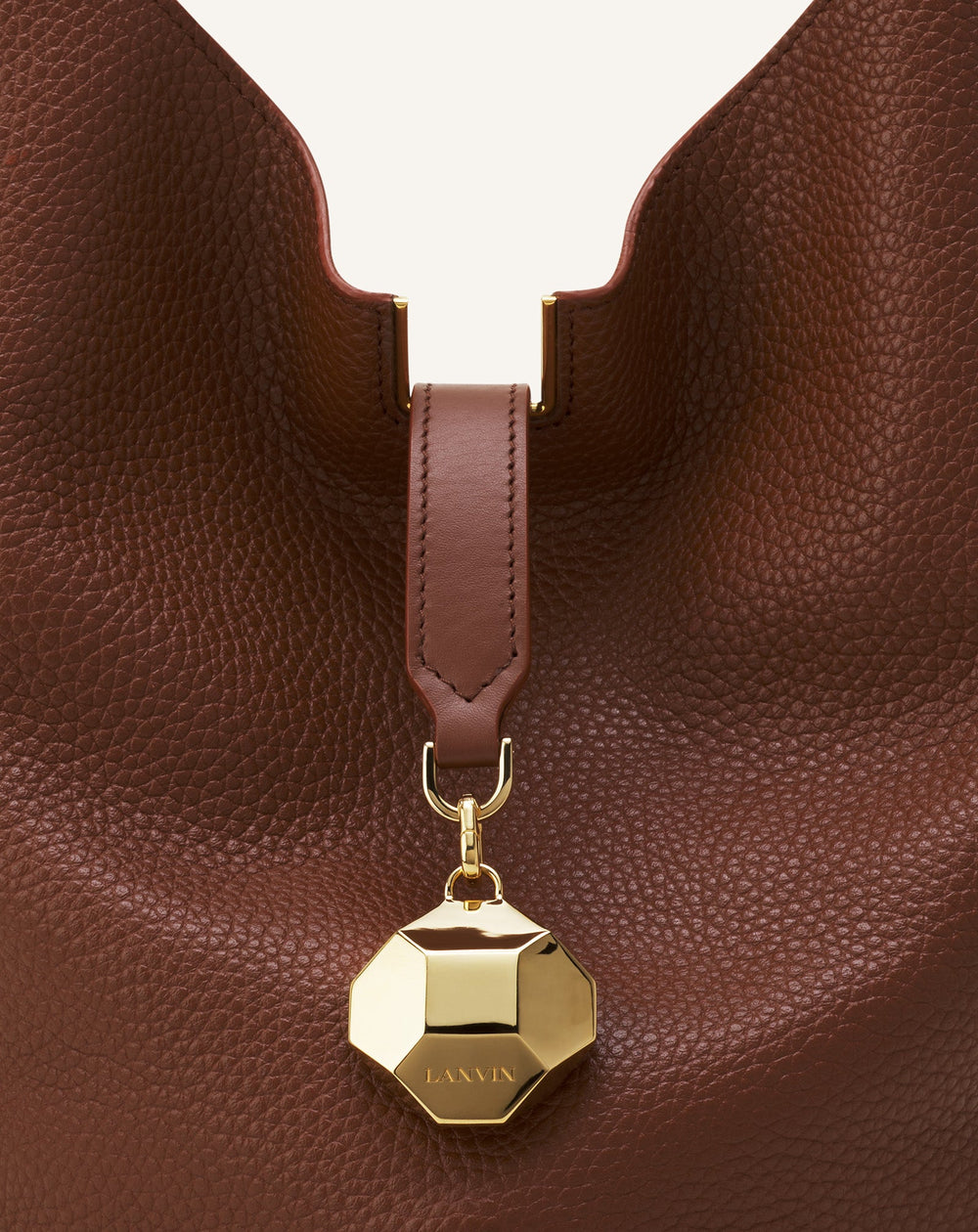 Brown Catch By Lanvin Medium Leather Bucket Bag