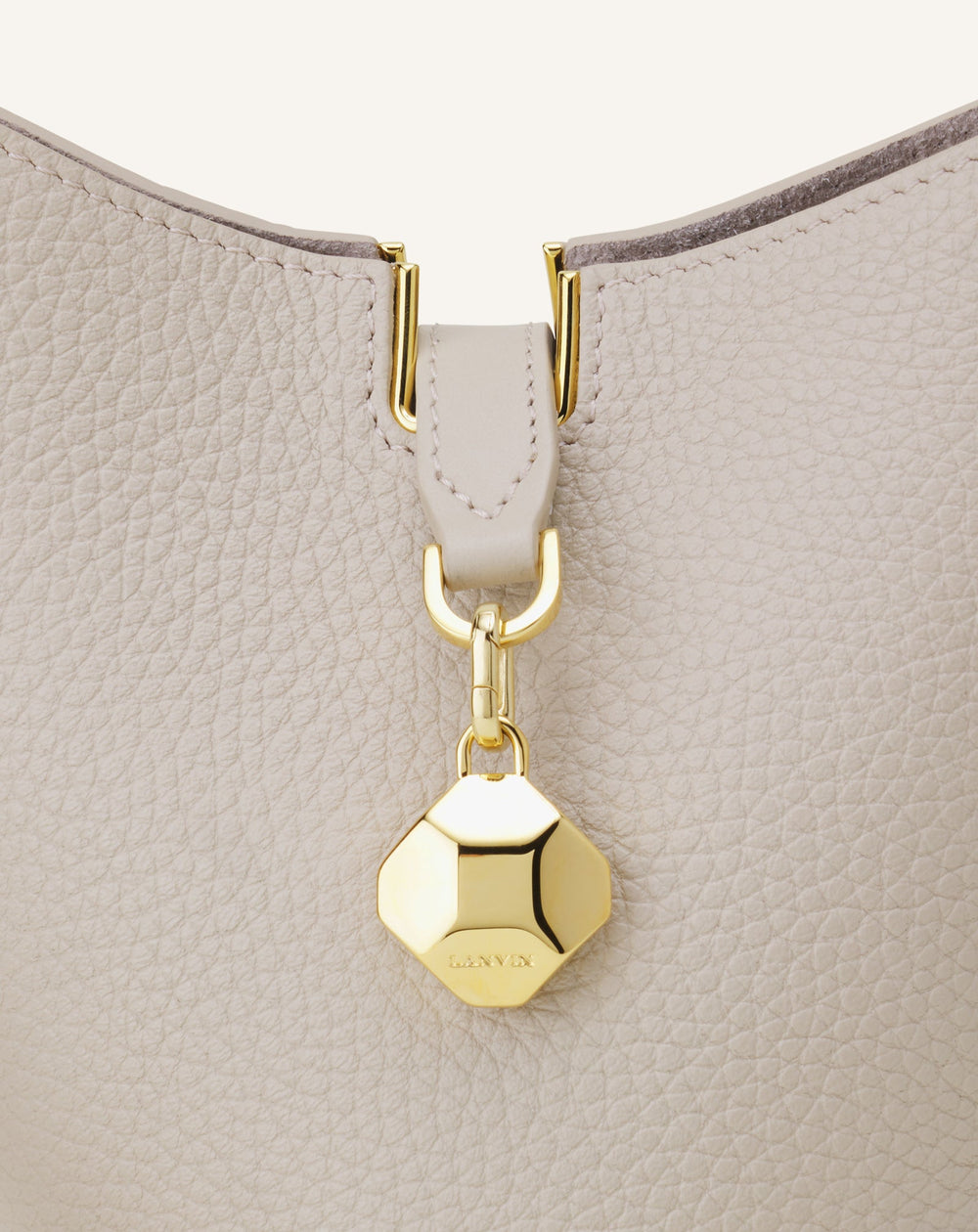 White Catch Nano By Lanvin Leather Bucket Bag