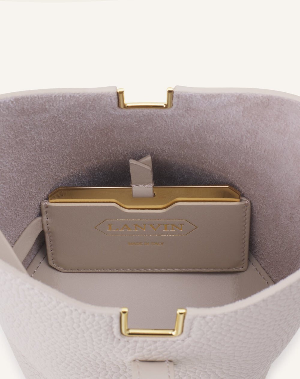 White Catch Nano By Lanvin Leather Bucket Bag