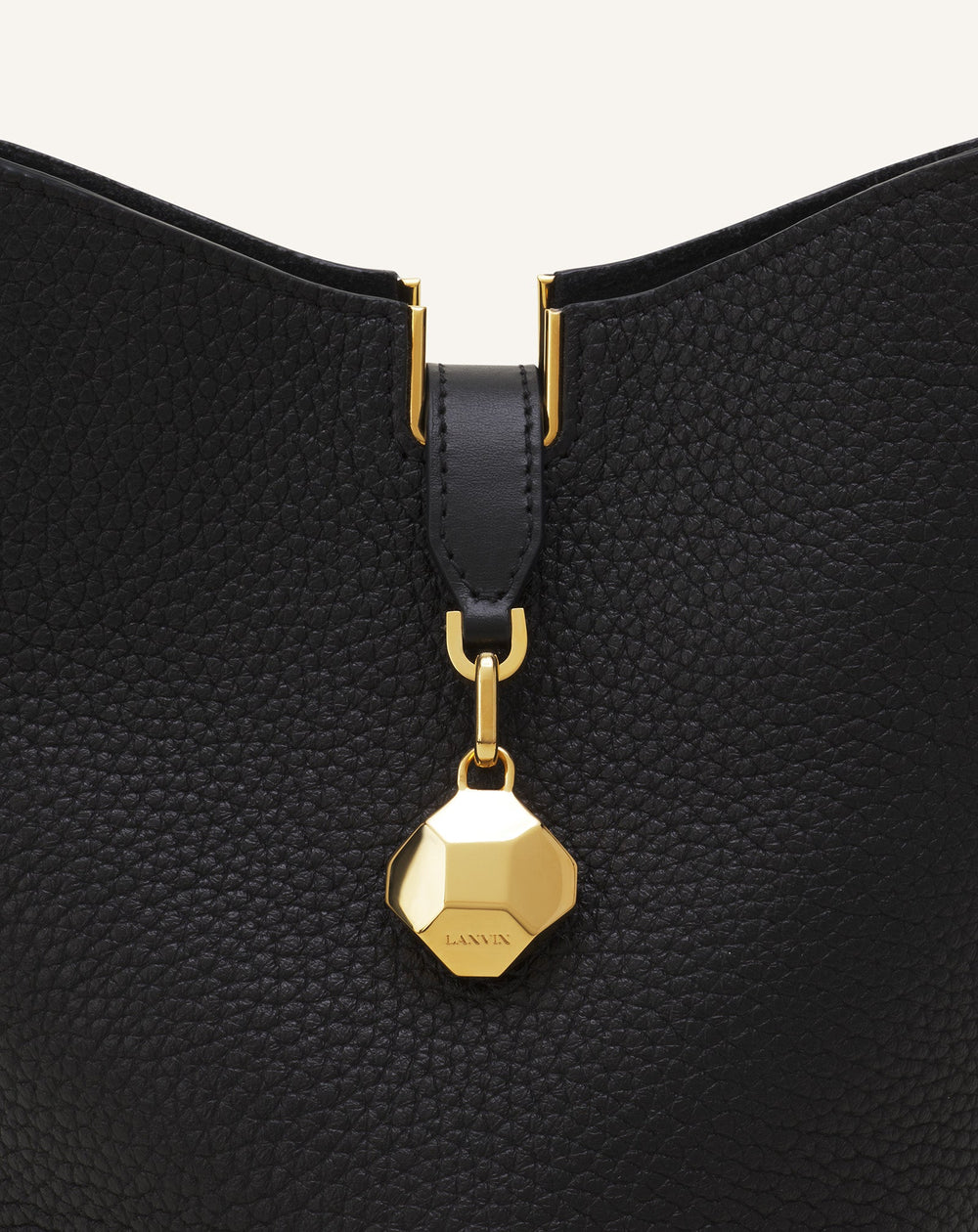 Black Catch Nano By Lanvin Leather Bucket Bag