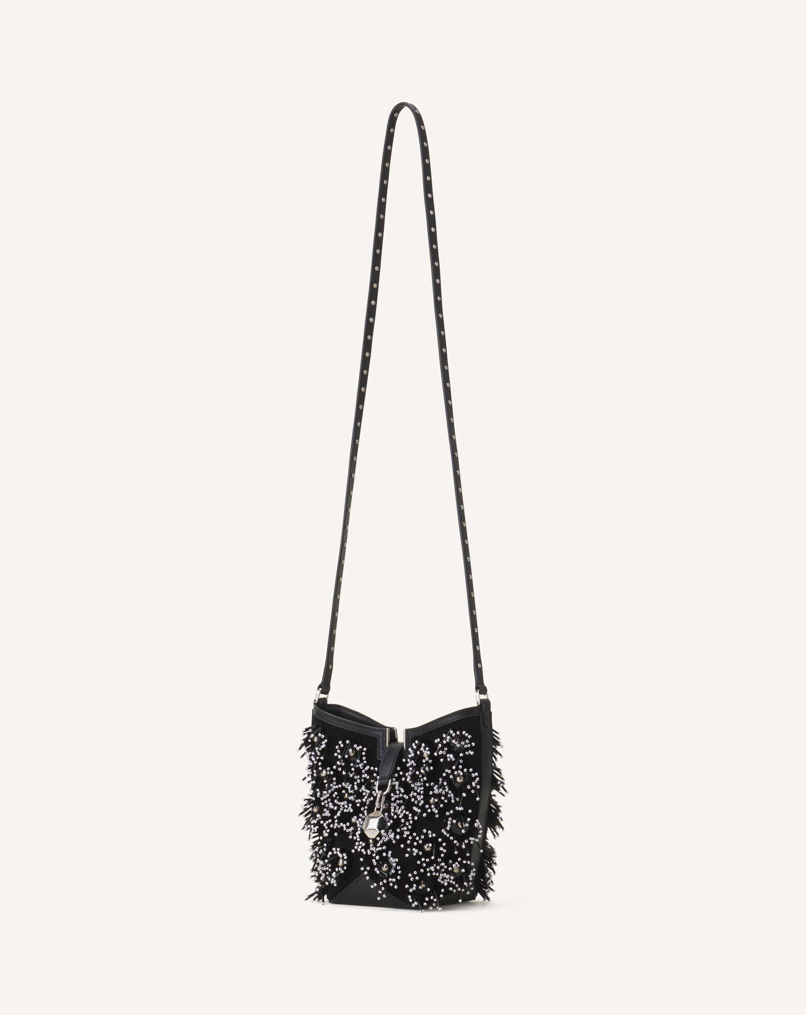 Sac Seau Catch By Lanvin En Cuir Brodé Black