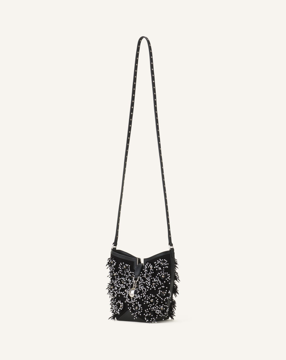 Sac Seau Catch By Lanvin En Cuir Brodé Black