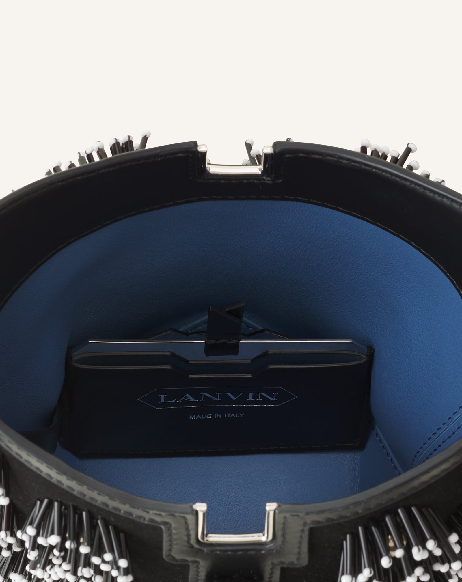 Sac Seau Catch By Lanvin En Cuir Brodé Black