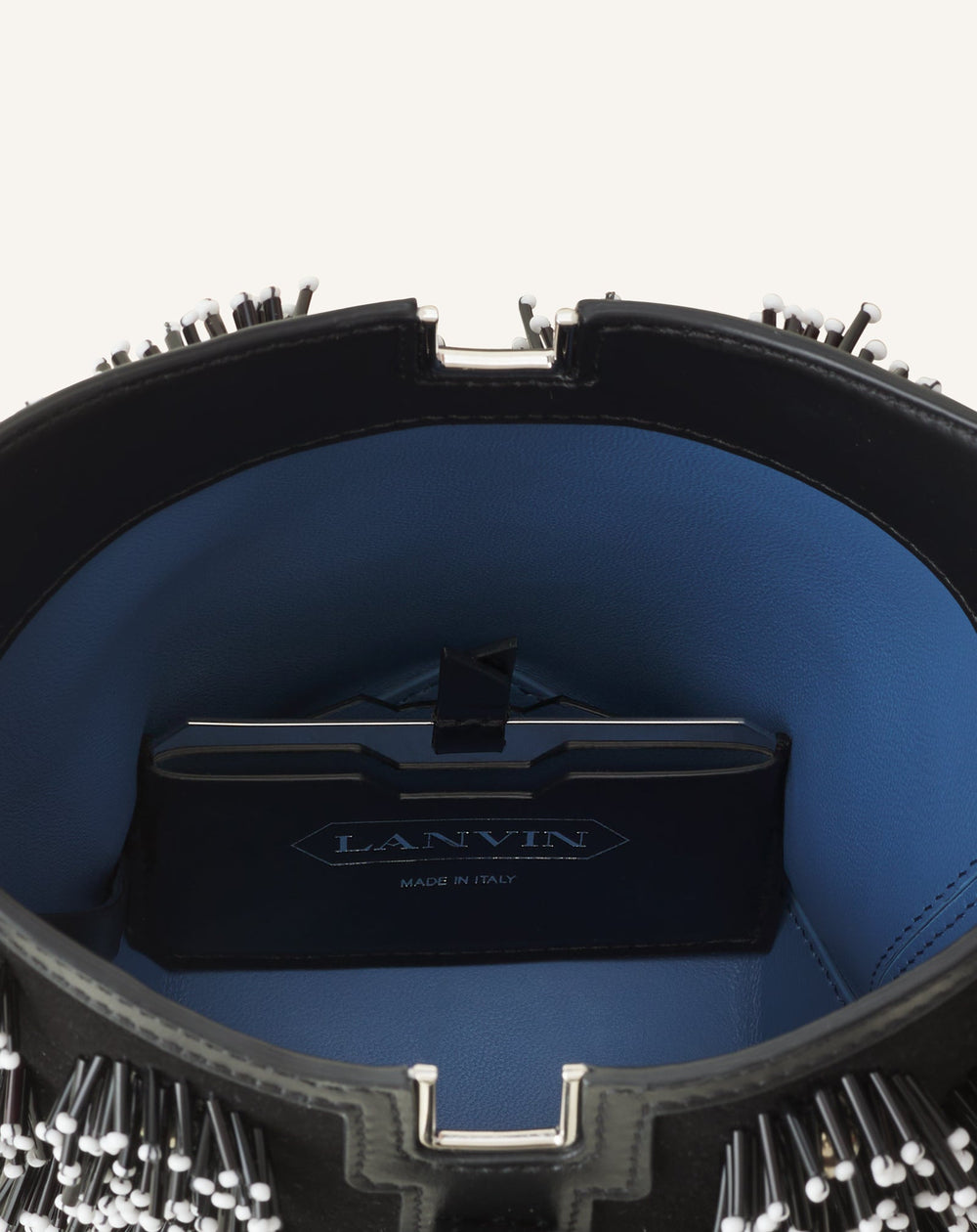 Sac Seau Catch By Lanvin En Cuir Brodé Black