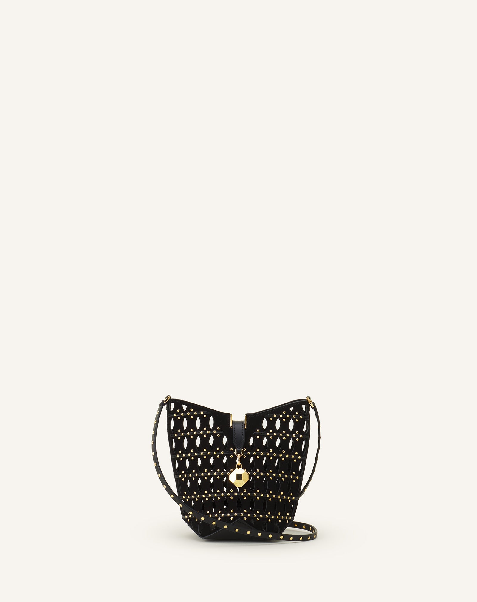 Black Catch Nano By Lanvin Bucket Bag In Suede