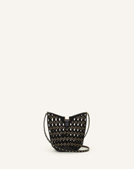 Black Catch Nano By Lanvin Bucket Bag In Suede