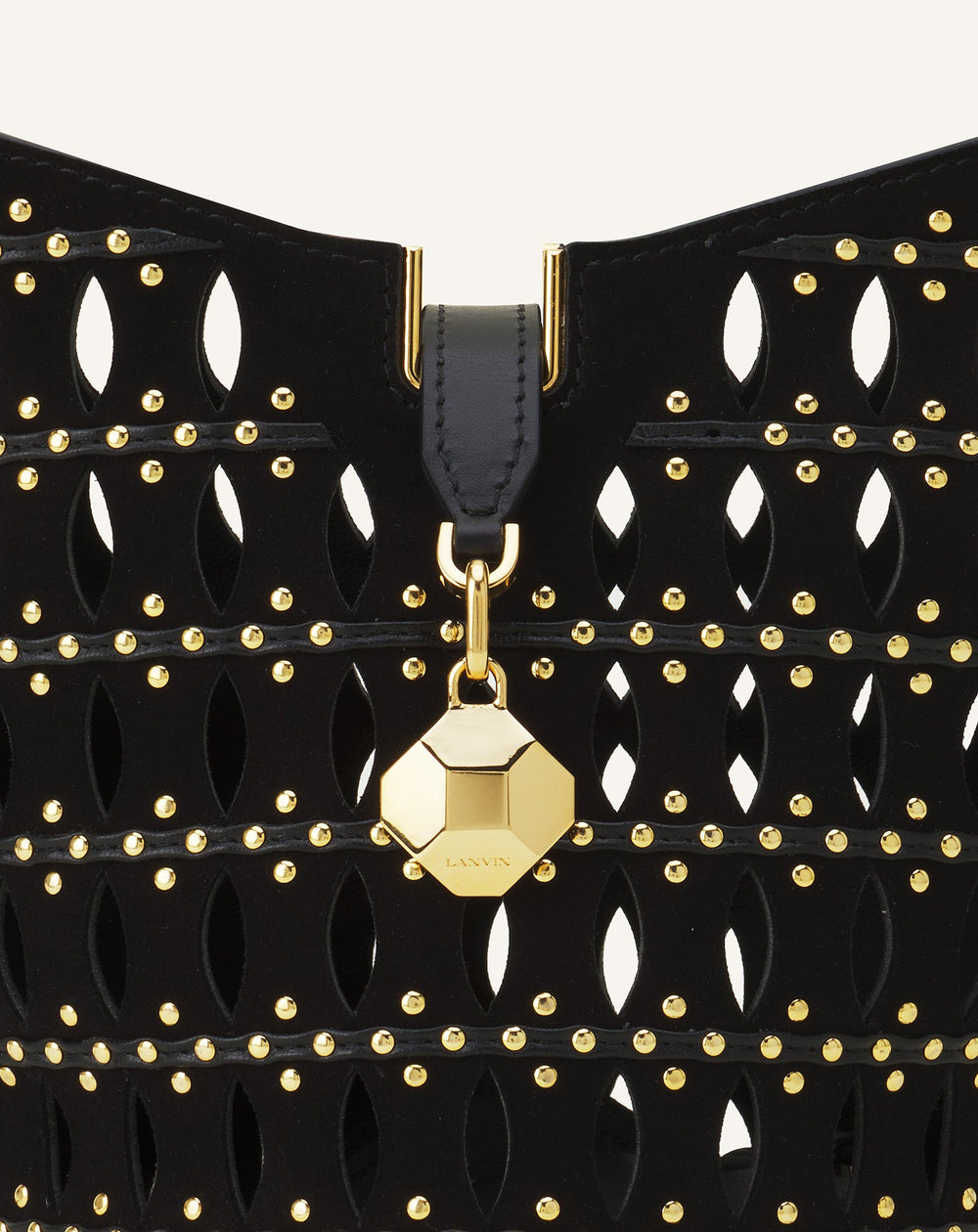 Black Catch Nano By Lanvin Bucket Bag In Suede