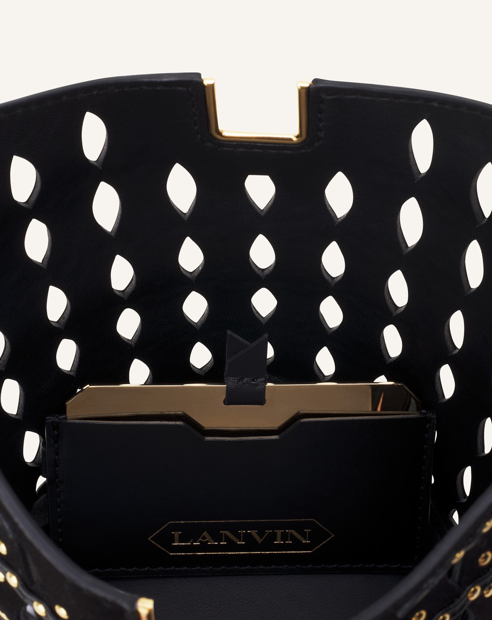 Black Catch Nano By Lanvin Bucket Bag In Suede