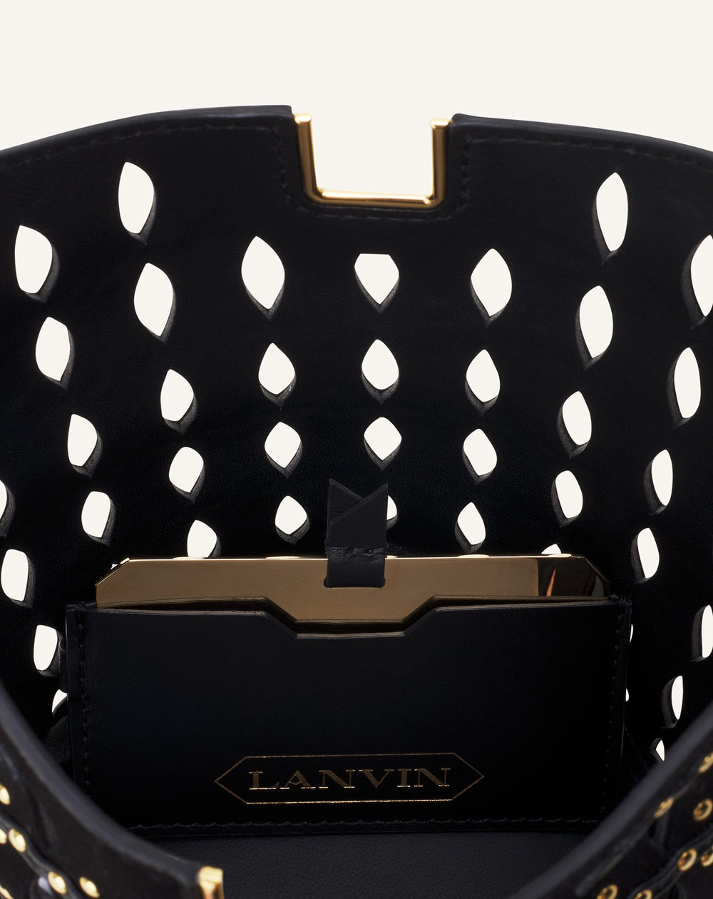 Black Catch Nano By Lanvin Bucket Bag In Suede