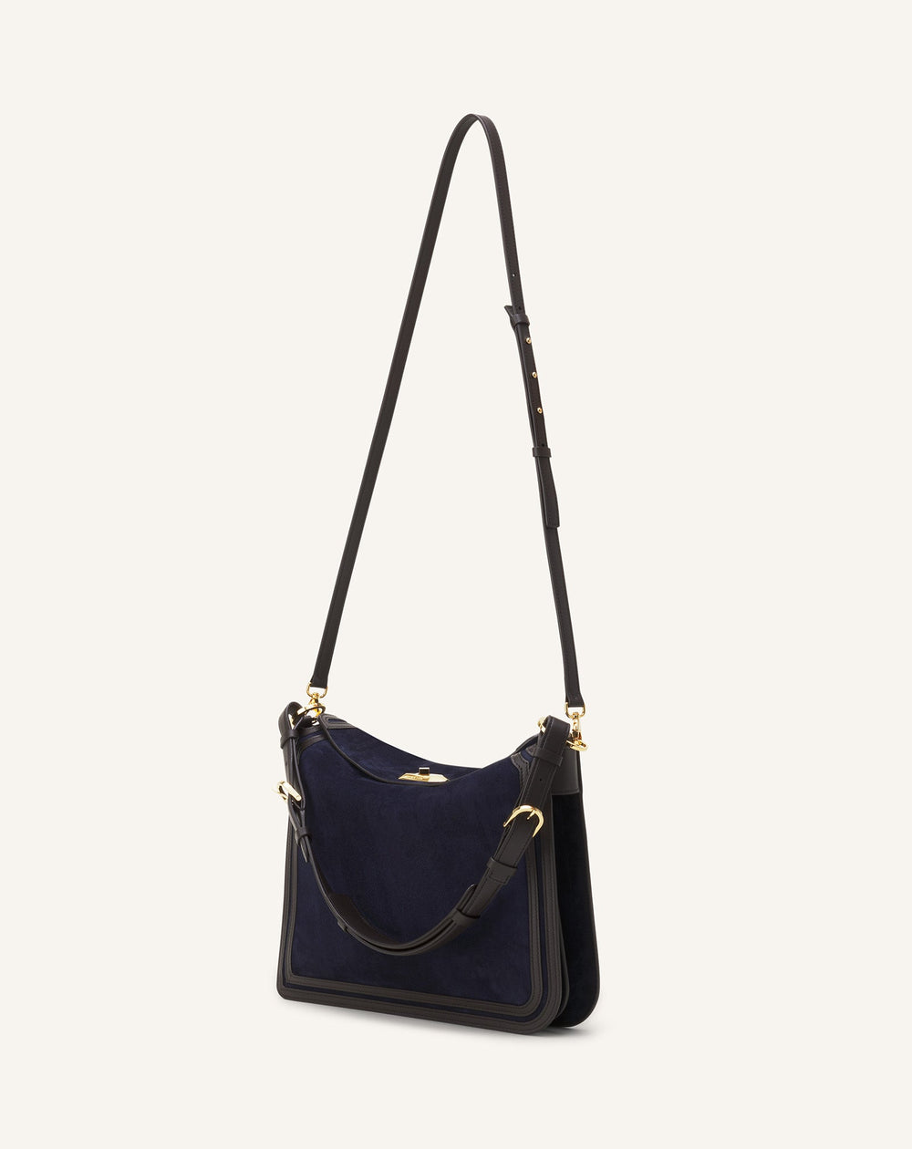 Blue Compagnon Asymmetrical Bag In Suede