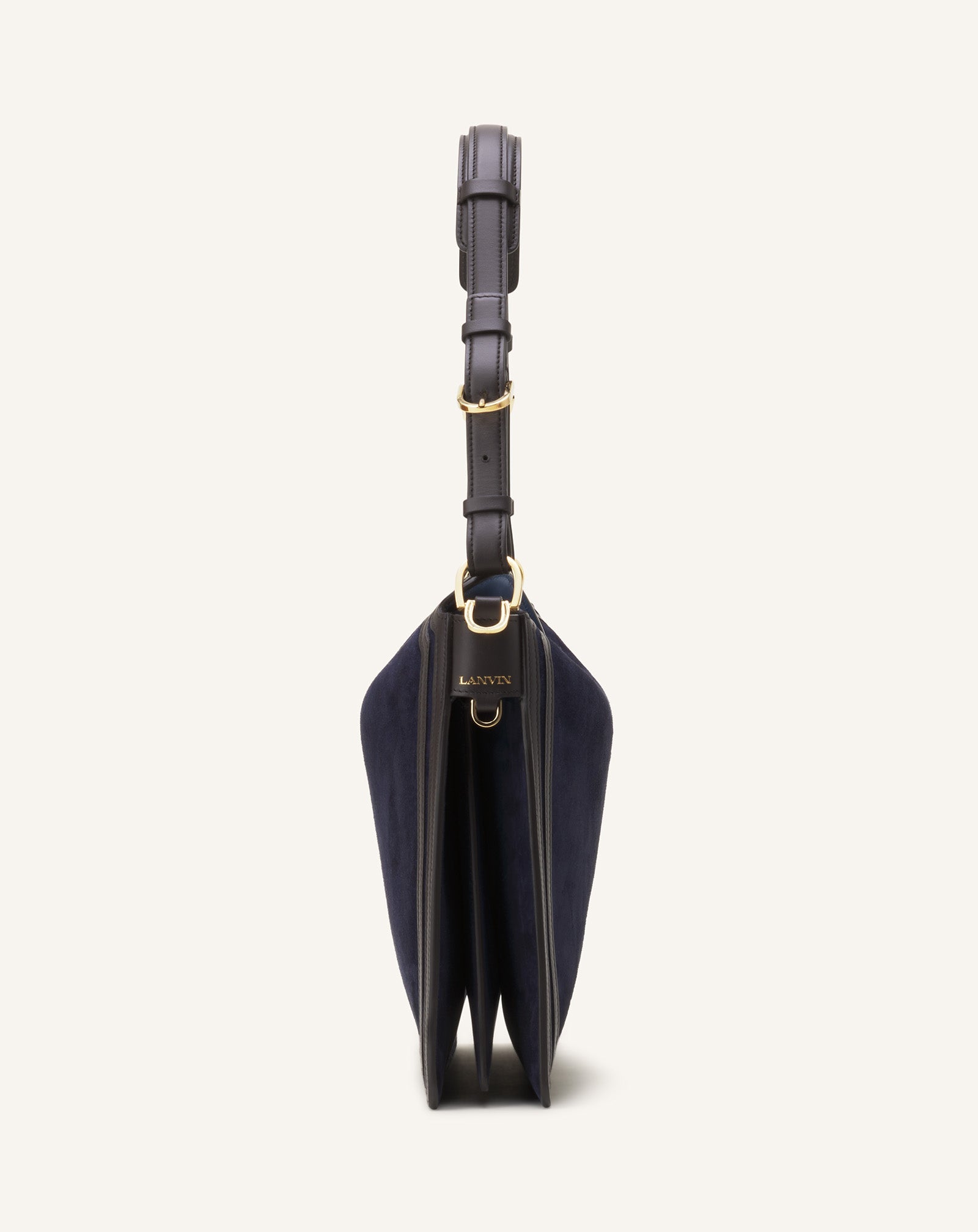 Blue Compagnon Asymmetrical Bag In Suede