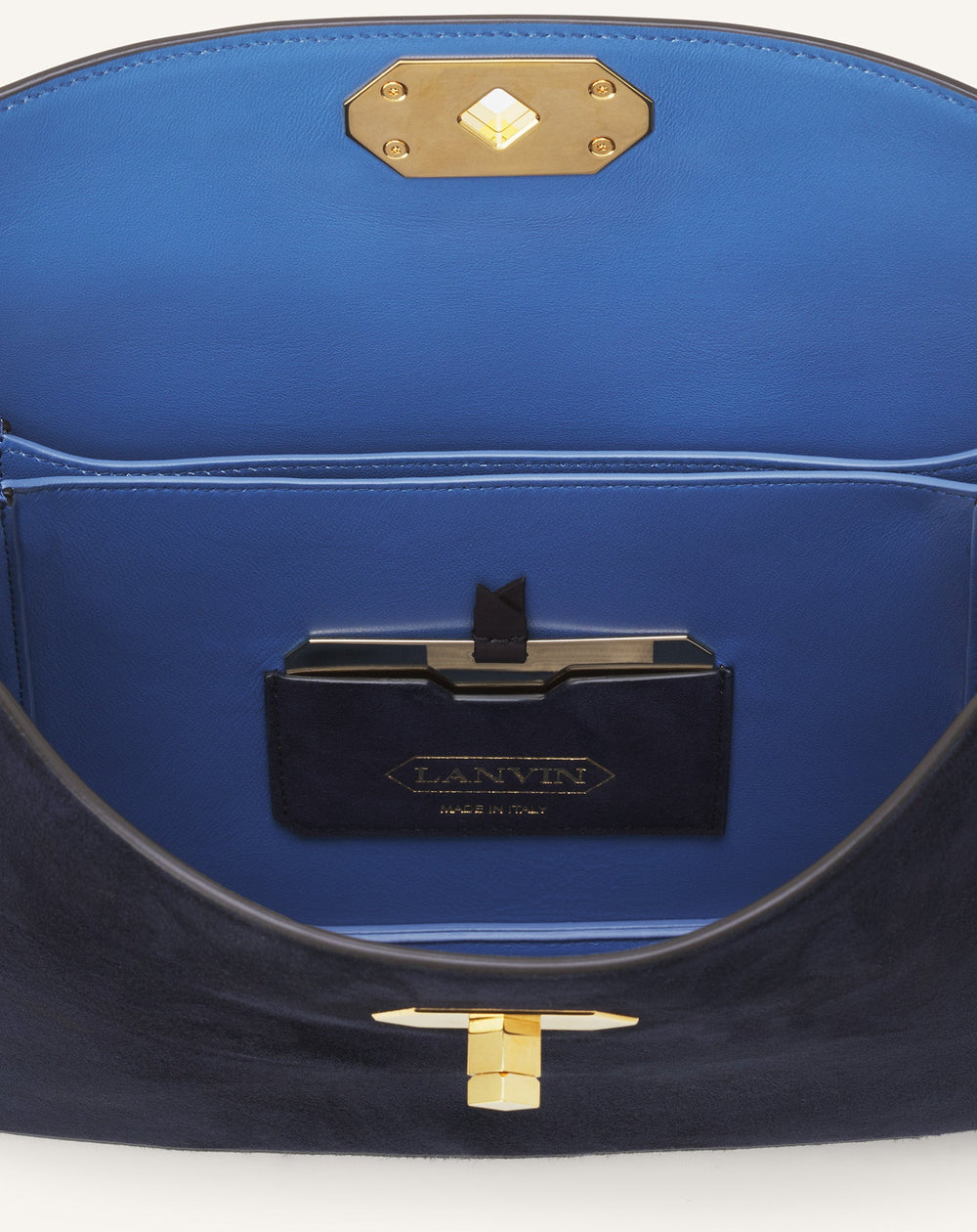 Blue Compagnon Asymmetrical Bag In Suede