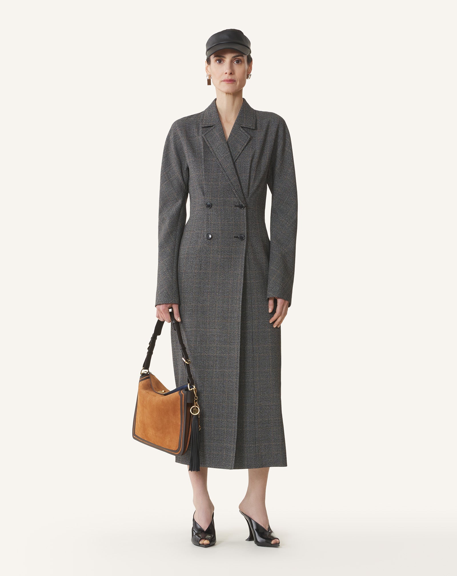 Brown Compagnon Asymmetrical Bag In Suede