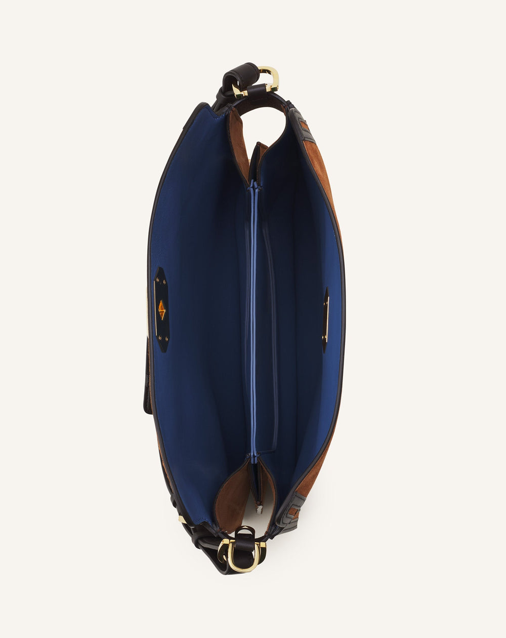 Brown Compagnon Asymmetrical Bag In Suede
