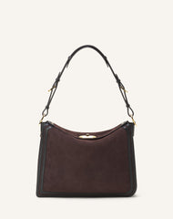 Brown Compagnon Asymmetrical Bag In Suede