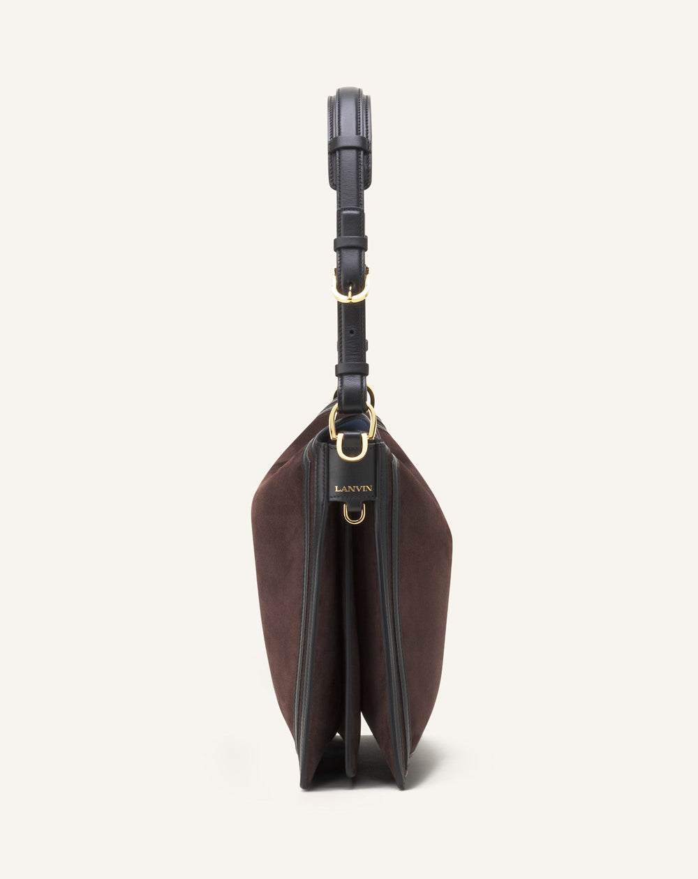 Brown Compagnon Asymmetrical Bag In Suede