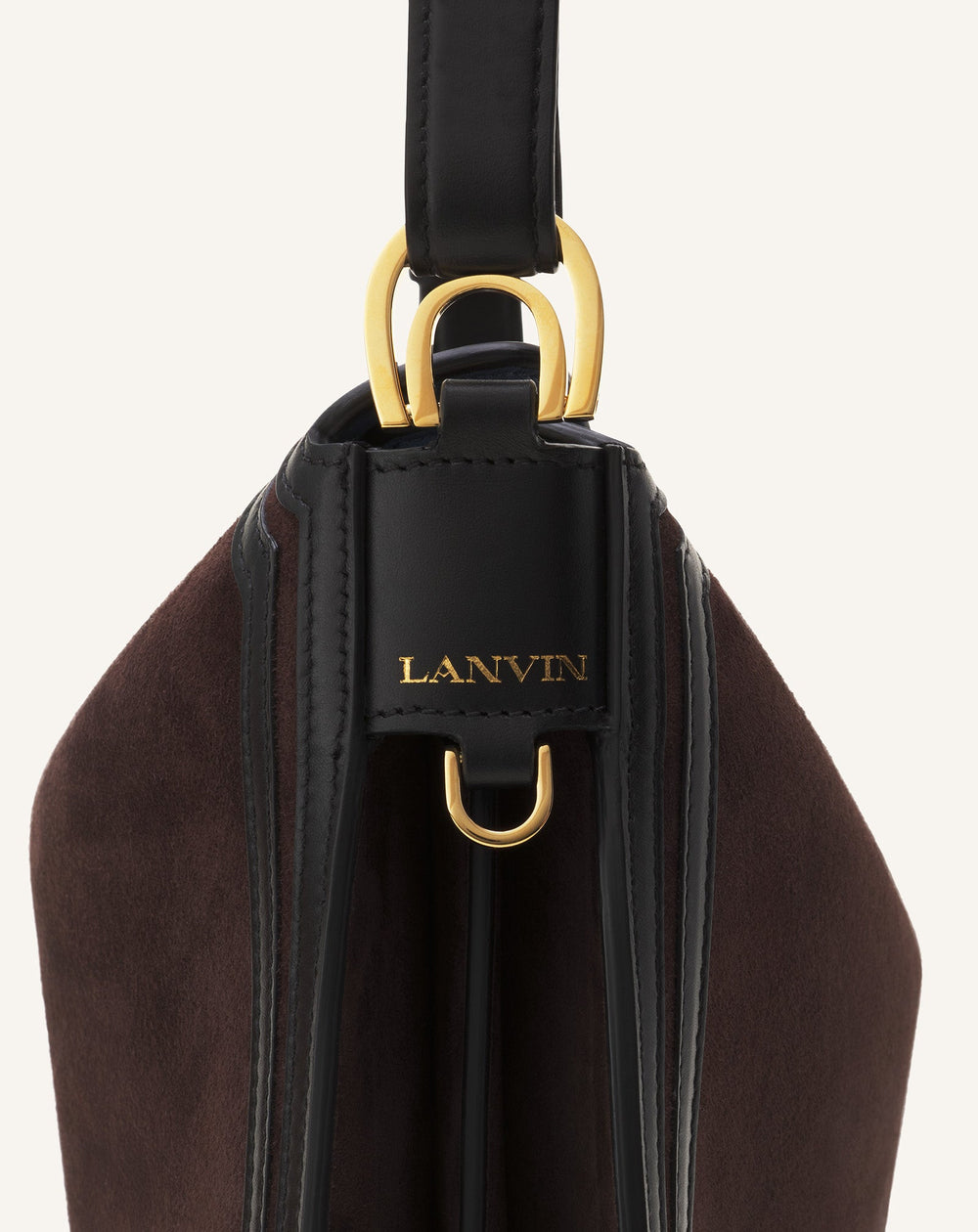 Brown Compagnon Asymmetrical Bag In Suede