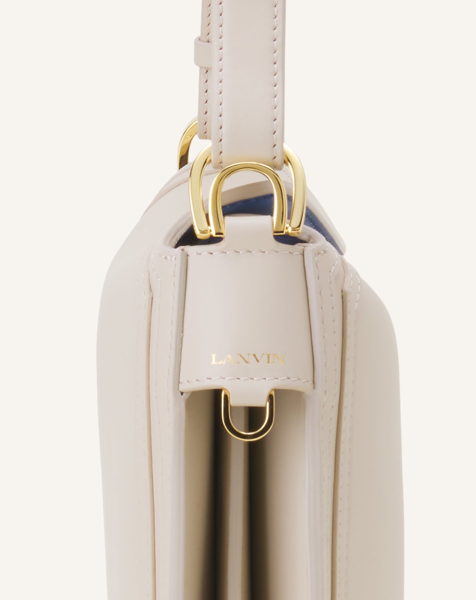 White Compagnon Asymmetrical Bag In Leather