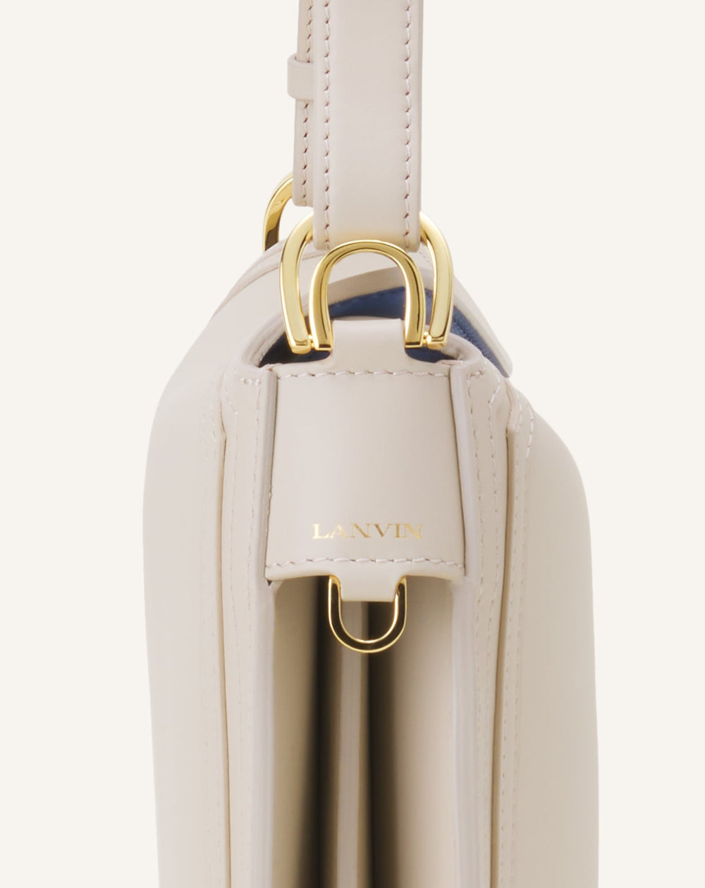 White Compagnon Asymmetrical Bag In Leather