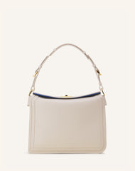 White Compagnon Asymmetrical Bag In Leather