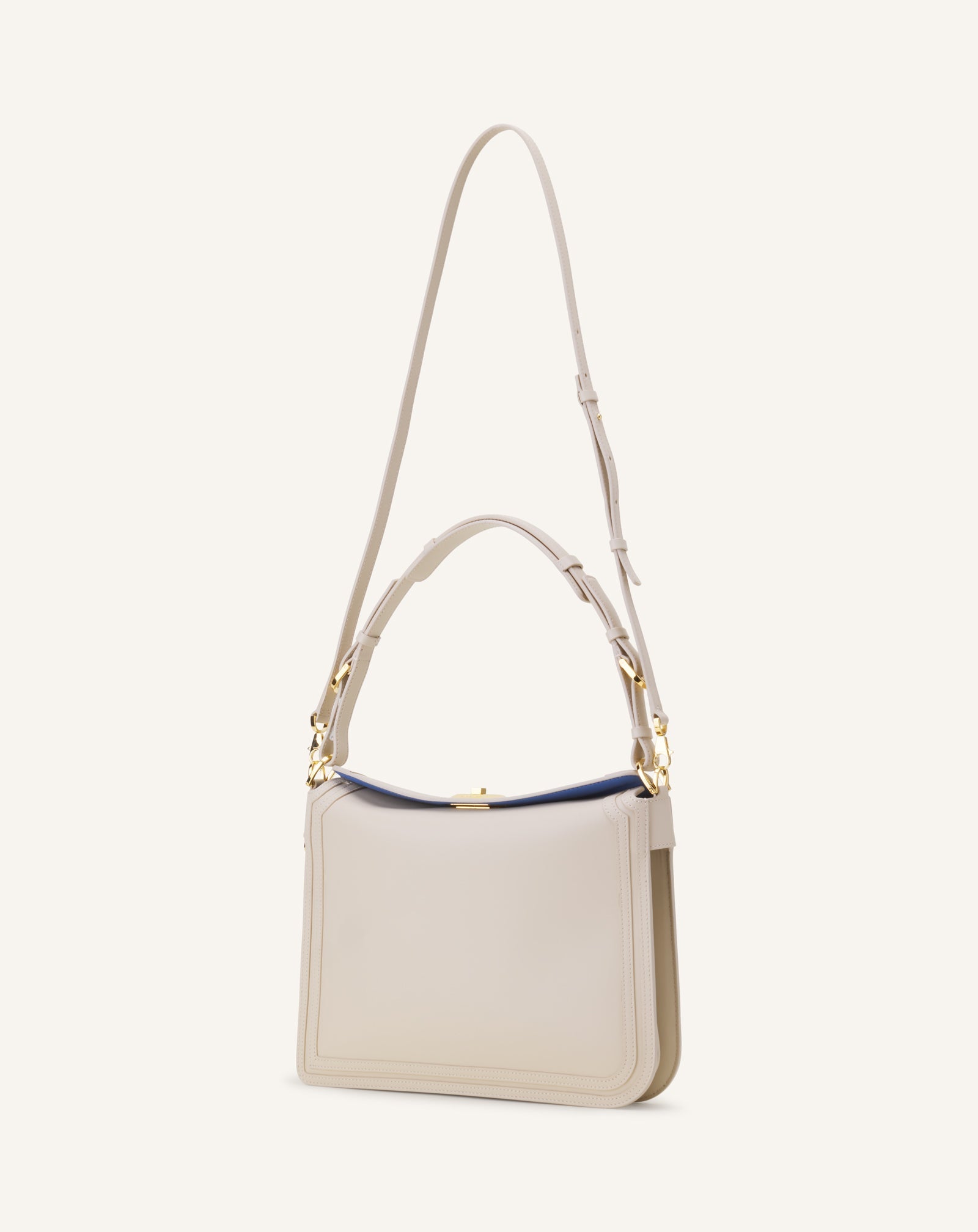 White Compagnon Asymmetrical Bag In Leather