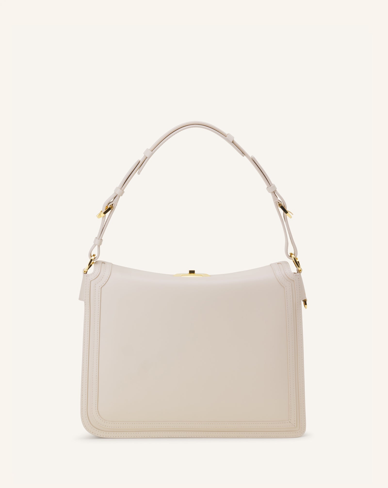 White Compagnon Asymmetrical Bag In Leather