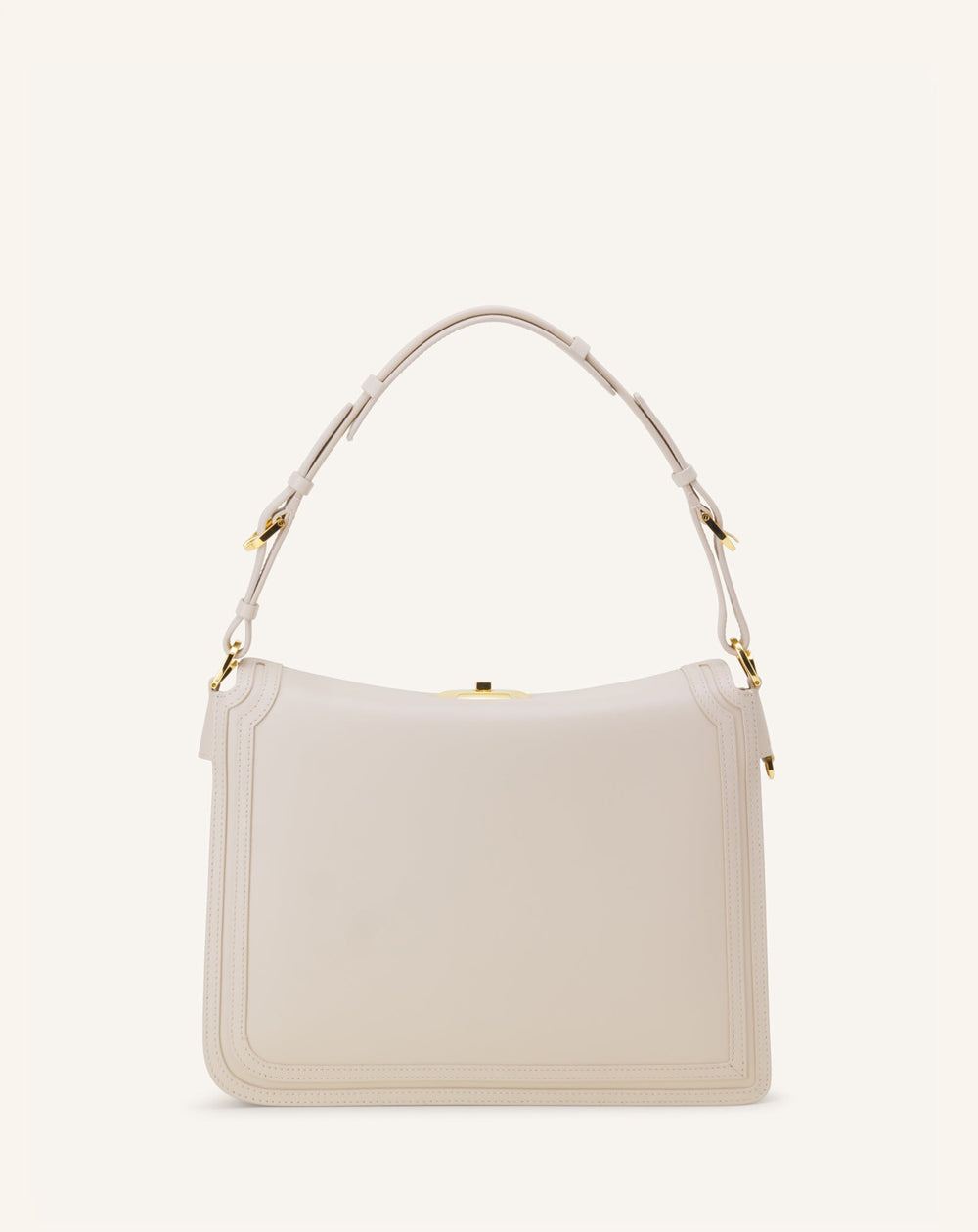 White Compagnon Asymmetrical Bag In Leather