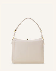 White Compagnon Asymmetrical Bag In Leather