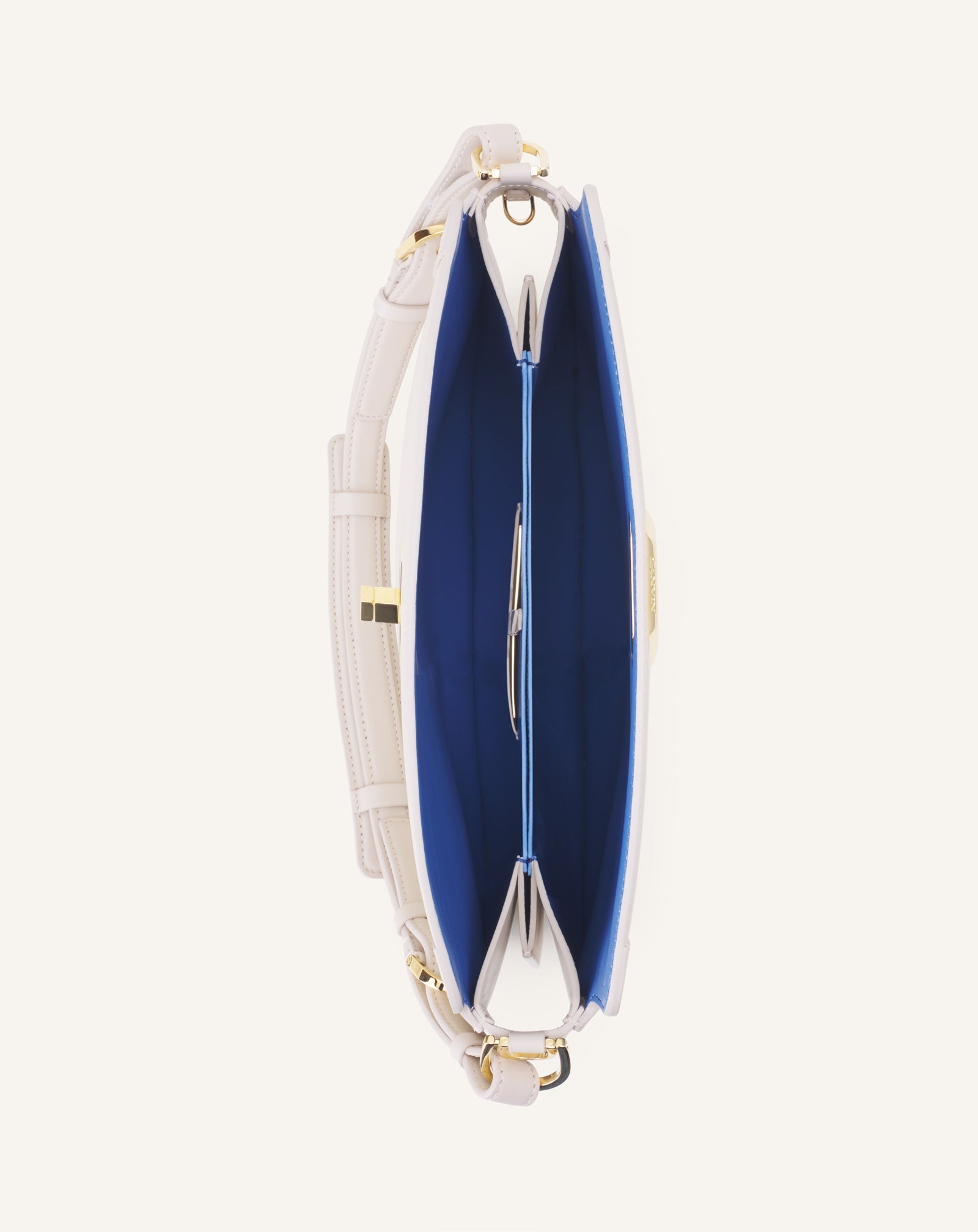 White Compagnon Asymmetrical Bag In Leather