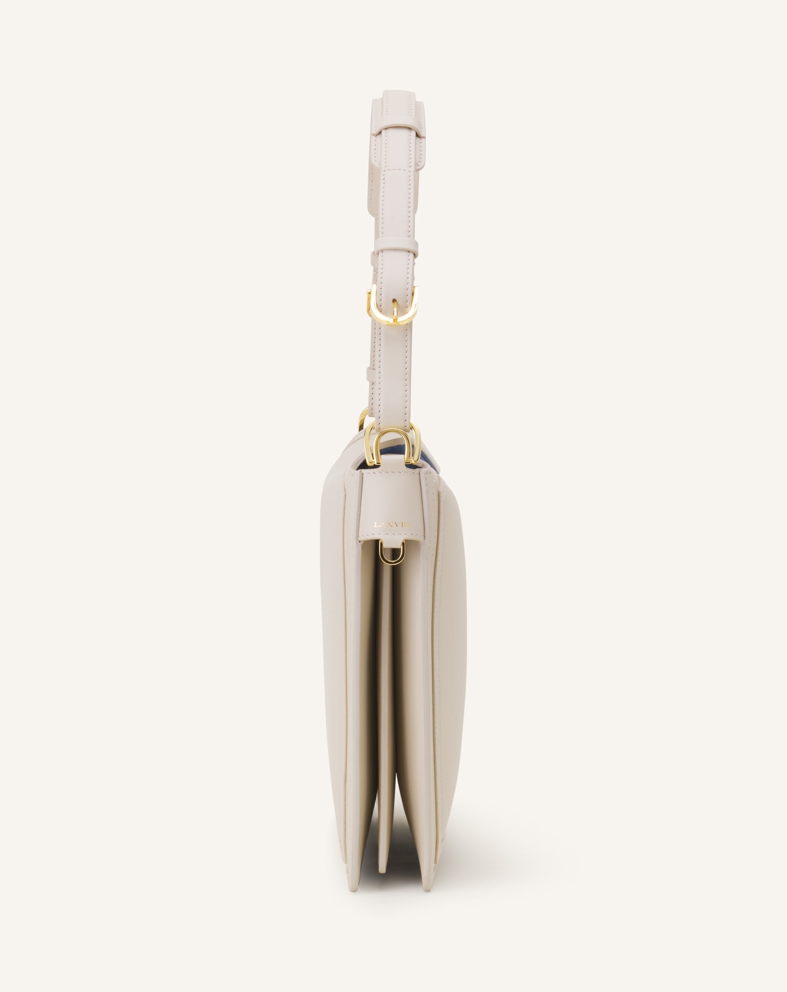 White Compagnon Asymmetrical Bag In Leather