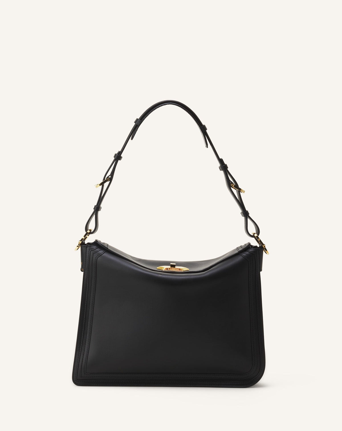 Black Compagnon Asymmetrical Bag In Leather