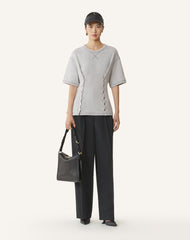 Black Compagnon Asymmetrical Bag In Leather