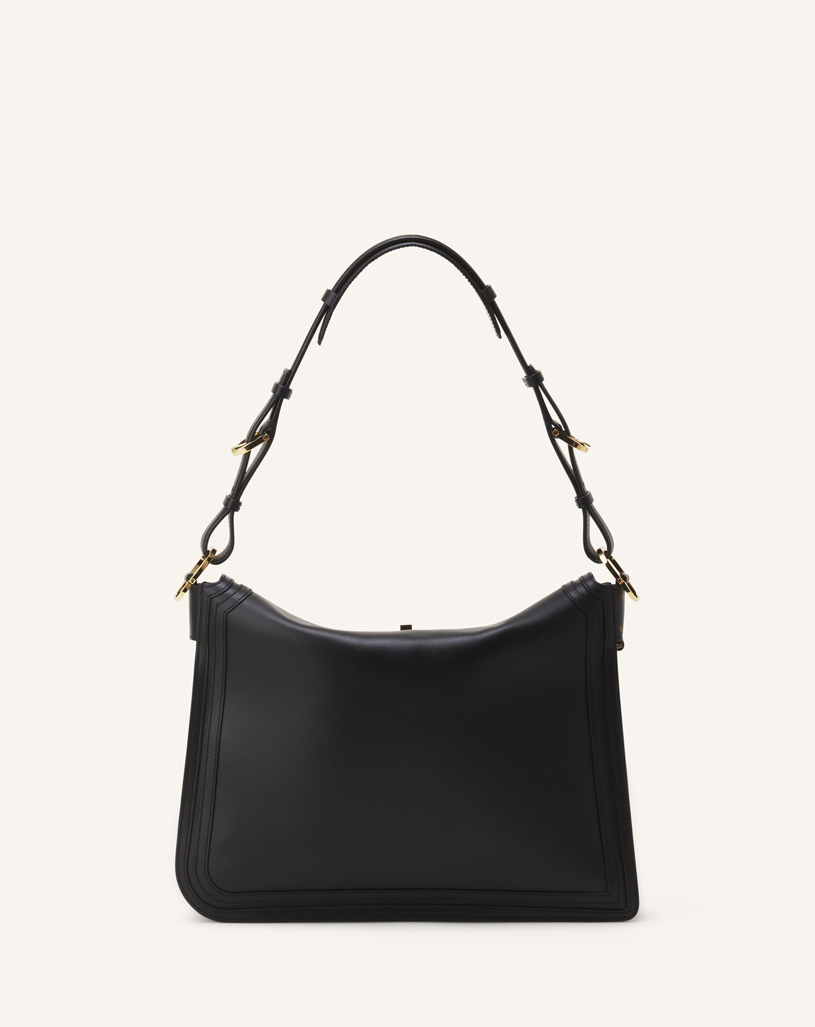 Black Compagnon Asymmetrical Bag In Leather