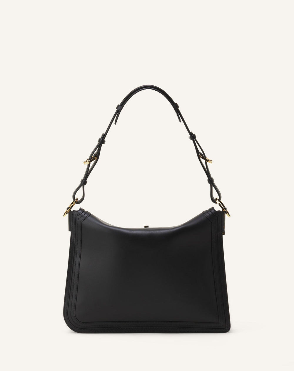 Black Compagnon Asymmetrical Bag In Leather