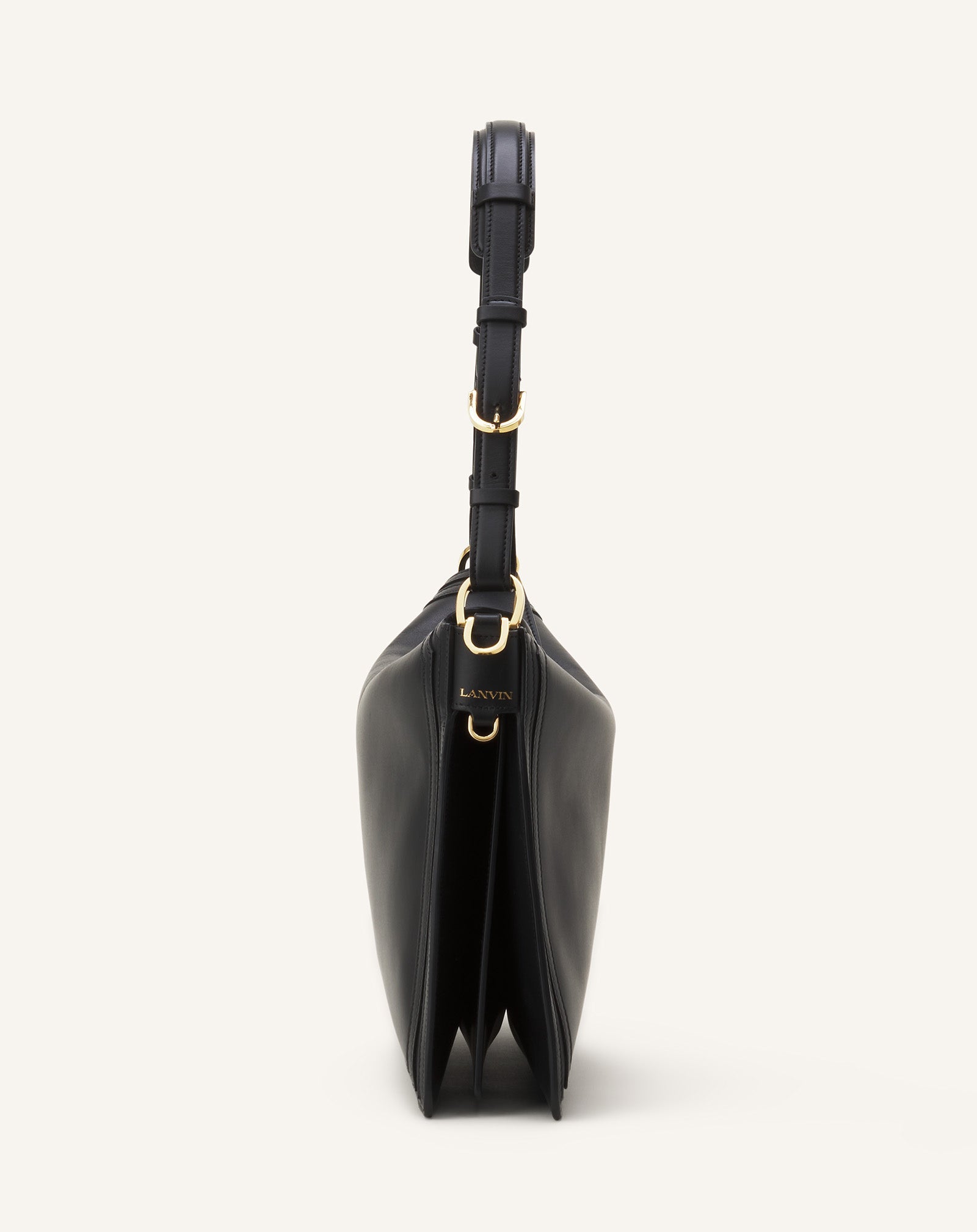 Black Compagnon Asymmetrical Bag In Leather