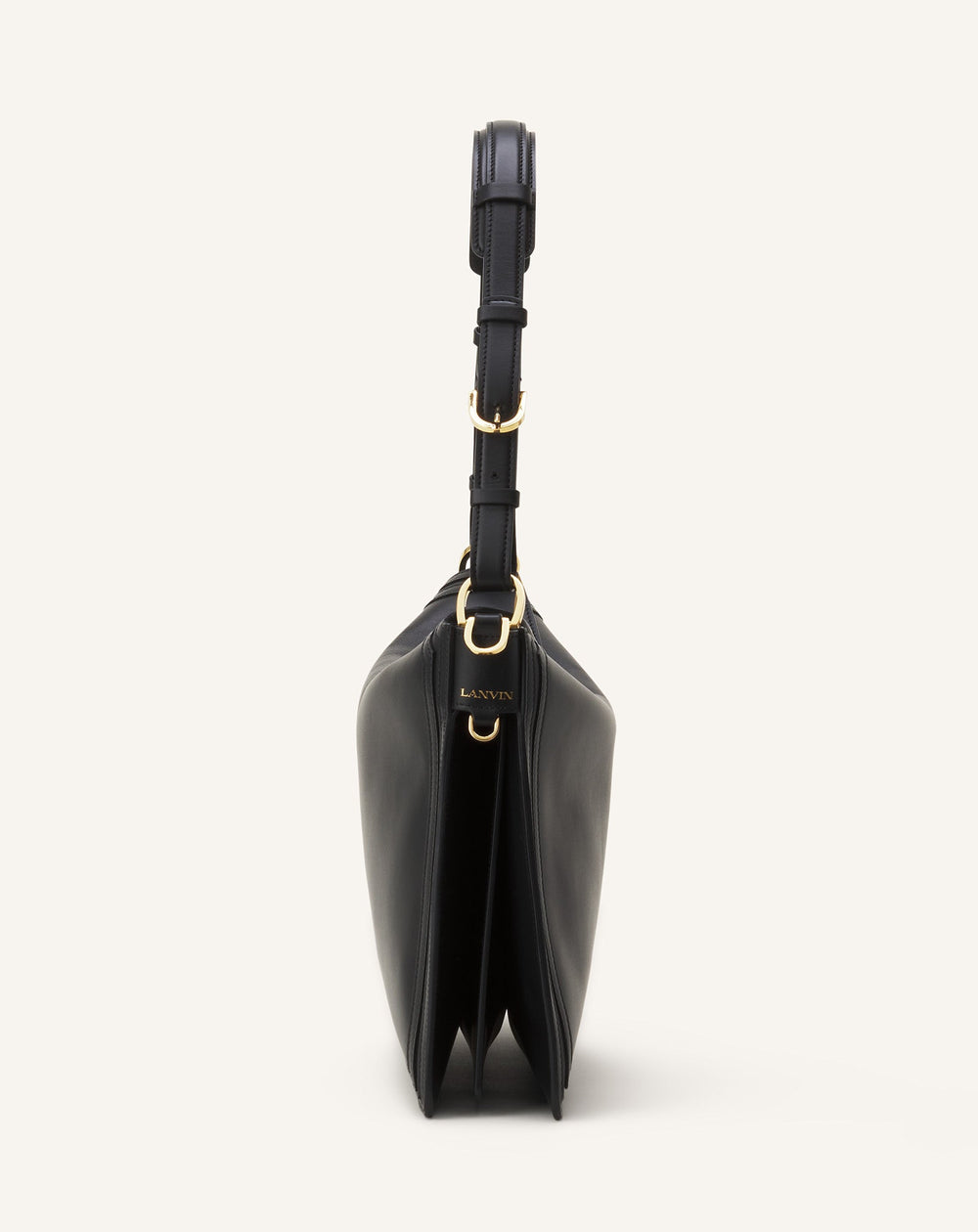 Black Compagnon Asymmetrical Bag In Leather