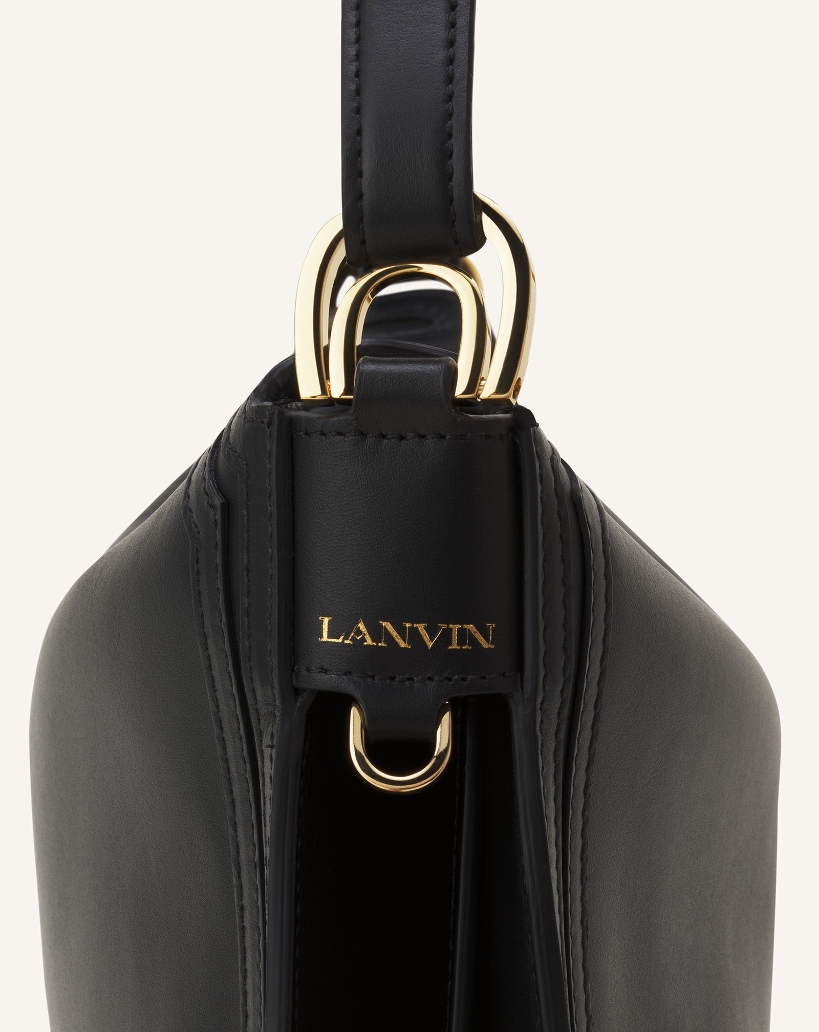 Black Compagnon Asymmetrical Bag In Leather