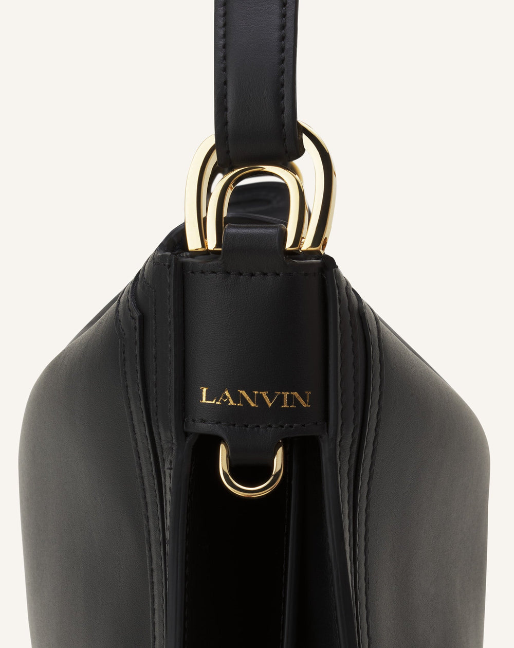 Black Compagnon Asymmetrical Bag In Leather